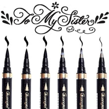 Calligraphy pens black brush lettering set 6 pcs