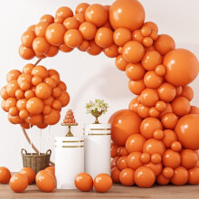 Orange Latex Balloons 18/12/10/5 Inch 129 pcs