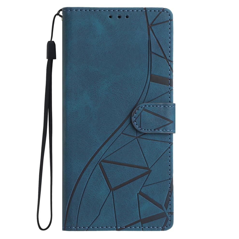 (Blue) For Xiaomi Redmi 15C 4G (Global) (171Mm) / Poco C85 4G (171Mm) Case Wallet Stand Imprinted Triangle Pattern Leather Phone Flip Cov Blue 6914293184375