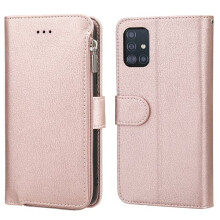 Ag luí le Samsung Galaxy A51 - Cás Sparán Galánta Óir Rós