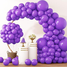 Purple latex balloons 18 12 10 5 inch 129 pcs