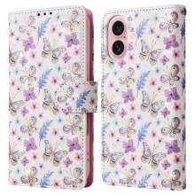 Capa compatível com iPhone 16 com estampa de borboletas/flores RFID