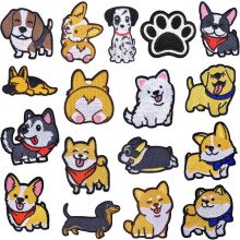 Animal Embroidery Patches Cute Dog Iron-on Sew-on 17 pcs