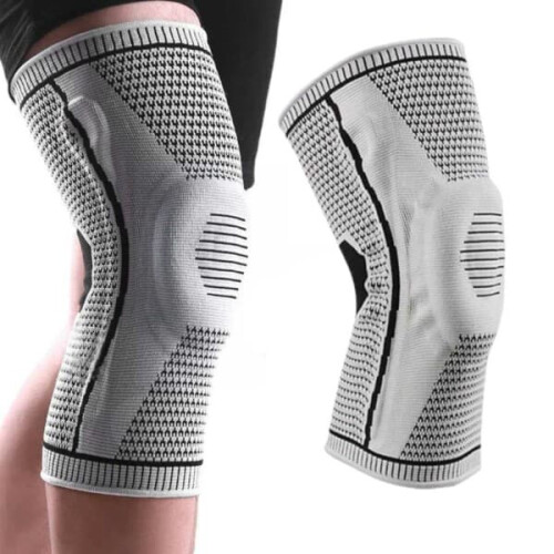Silicone Knee Brace with Suspension Compression Grey