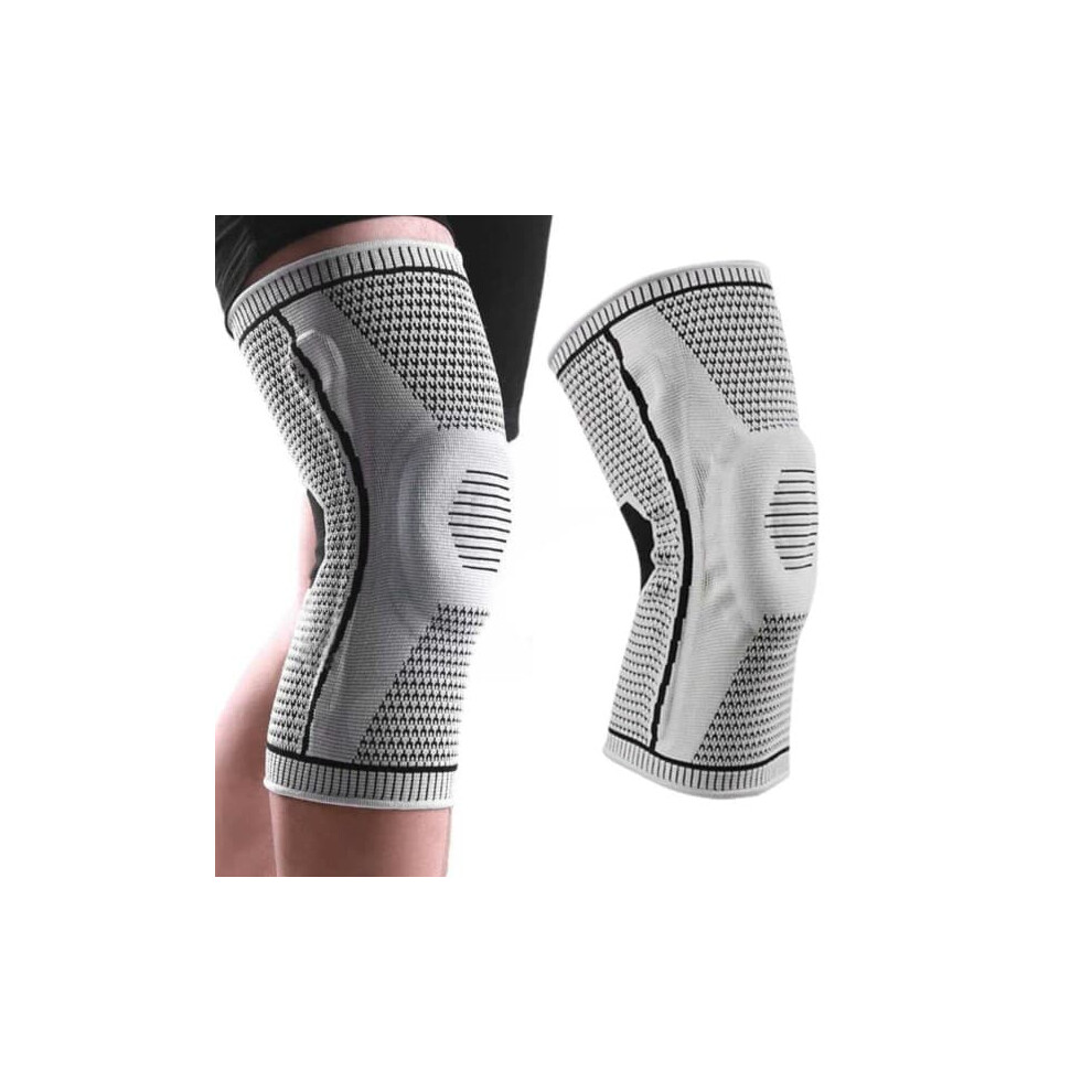 Silicone Knee Brace with Suspension Compression Grey