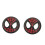 Spiderman earrings black red stud pair 1