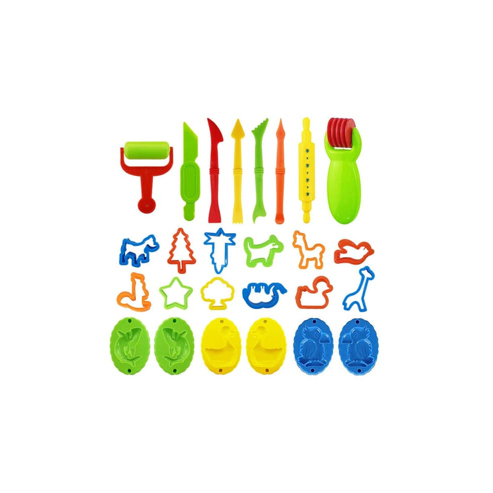 Play Dough Tools Set Plastic Molds and Cutters 26 Pieces
