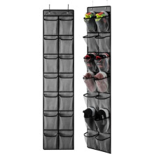 Over the Door Shoe Rack Gray 14 Pockets
