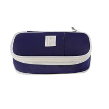 Two-layer telescopic pencil case dark blue
