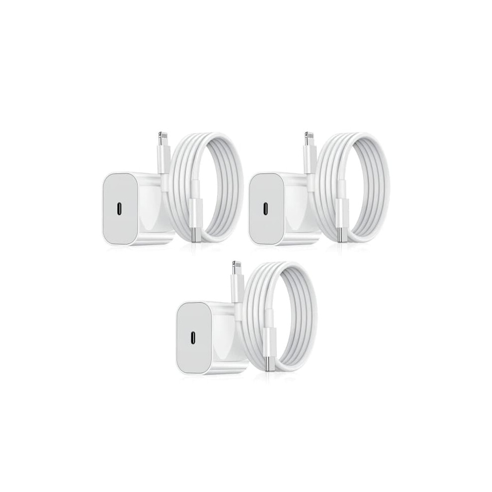 20W Fast Charger For Iphone Adapter And Cable Pack Of 3 962029668121