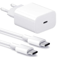 Luchtaire Tapa Cuibheoir USB-C 25W + Cábla 2m Bán Pacáiste 1 atá comhoiriúnach le Samsung