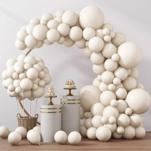 Ivory White Latex Balloons 129 pcs 18 12 10 5 inch