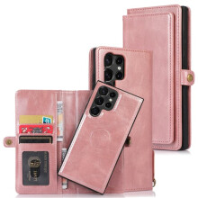 Ag luí le Samsung Galaxy S24Ultra - Cás Sparán Smooth2in1 Stylish Rose Gold