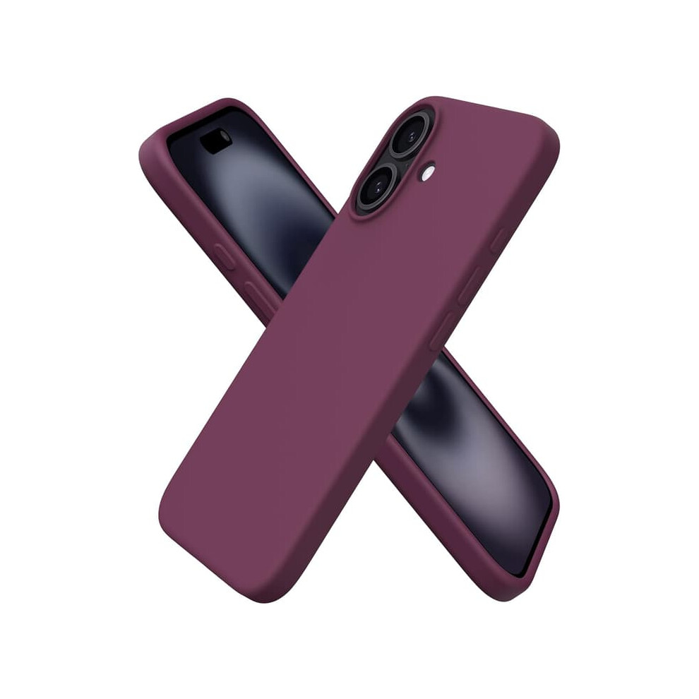 Iphone 16 Case 6.1 Inch Thin Liquid Silicone Burgundy 962125851359