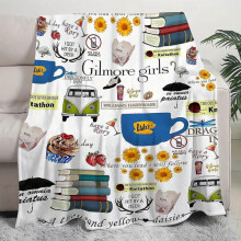 Gilmore Girls food-themed flannel throw blanket
