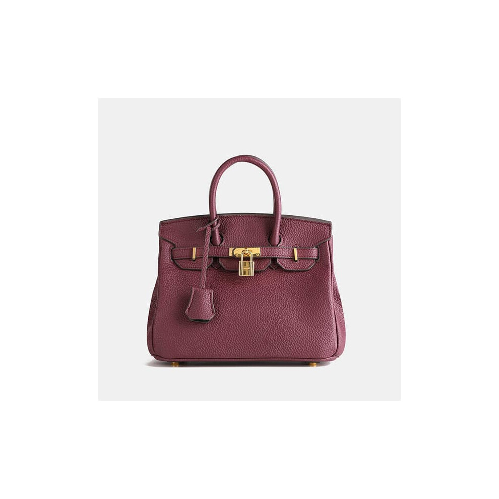 Lychee Pattern Platinum Women's Shoulder Bag 30Cm Wine Red 962029671930