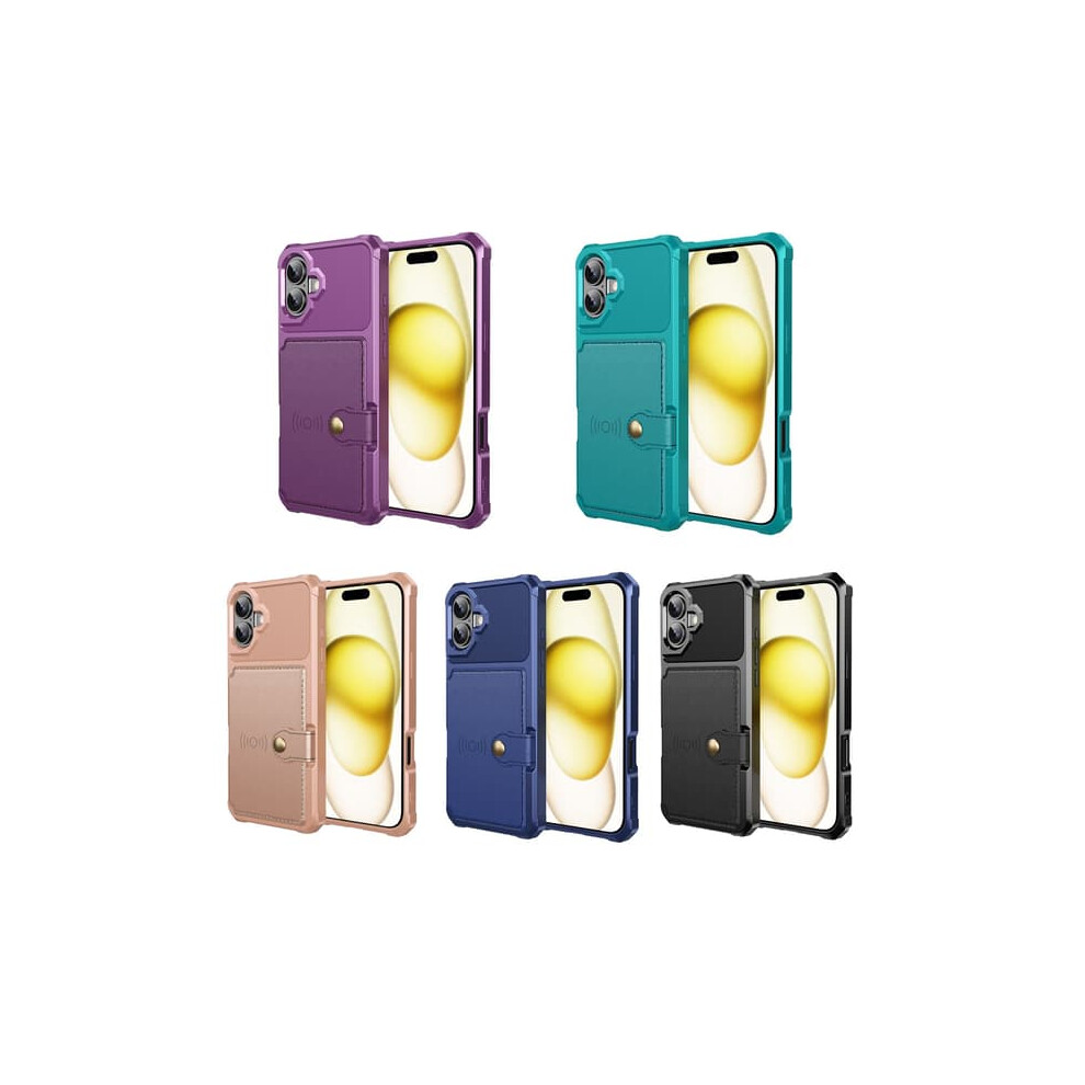Iphone 16 Plus Shockproof Case With Card Slot Black 962029344841