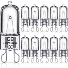 G9Ampoules halogènes42W, 230V, paquet de 1042W