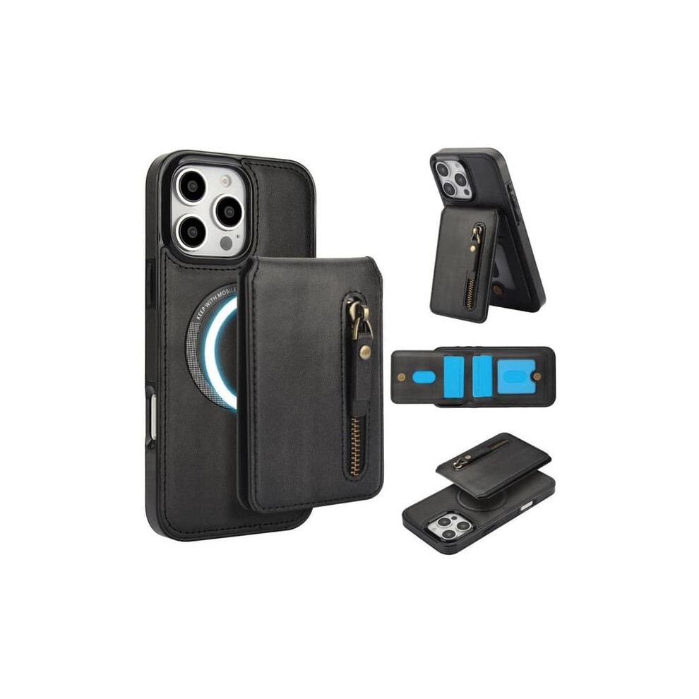 Iphone 16 Pro Max Magsafe Leather Wallet Case Black 962029345237