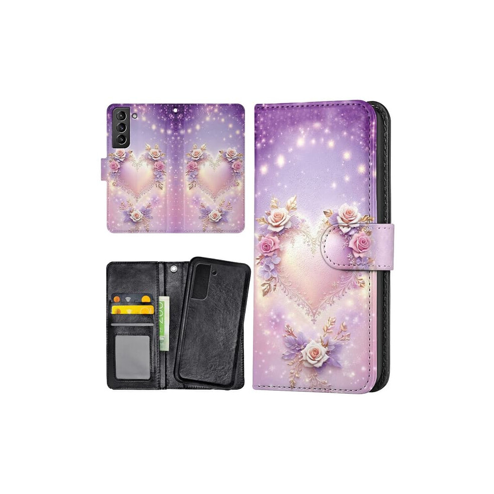 Samsung Galaxy S22 Wallet Case With Heart Design 962029345619