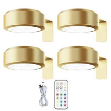 Falra Szerelhető Vezeték Nélküli Képvilágítás, Szabályozható, Elemmel Működő, Állítható 13 Színű RGB - Perfect Golden【GKS】 4 db