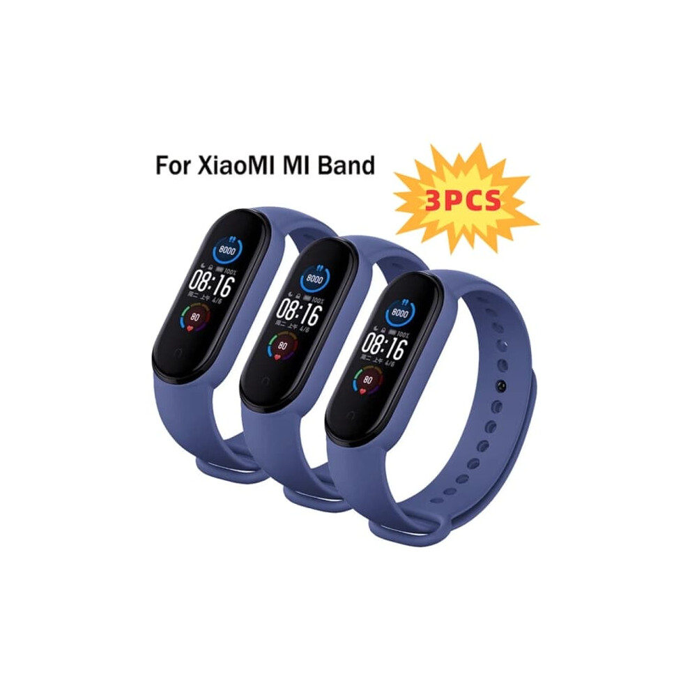 Silicone Wristbands For Mi Band 7/6/5/4/3 3-Pack Midnight 962029346395