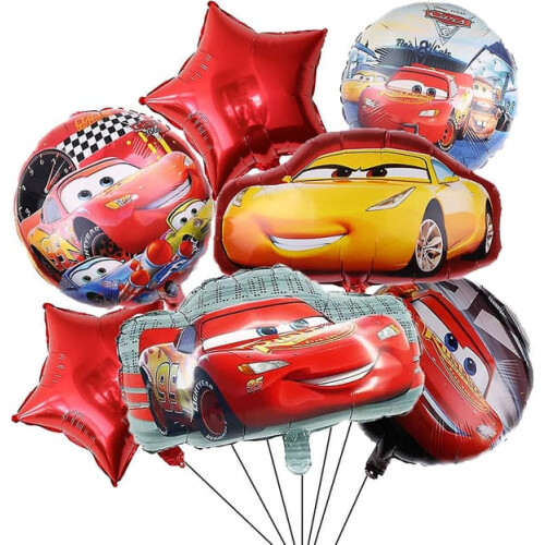 Lightning McQueen foil balloons racing car theme 7 pcs