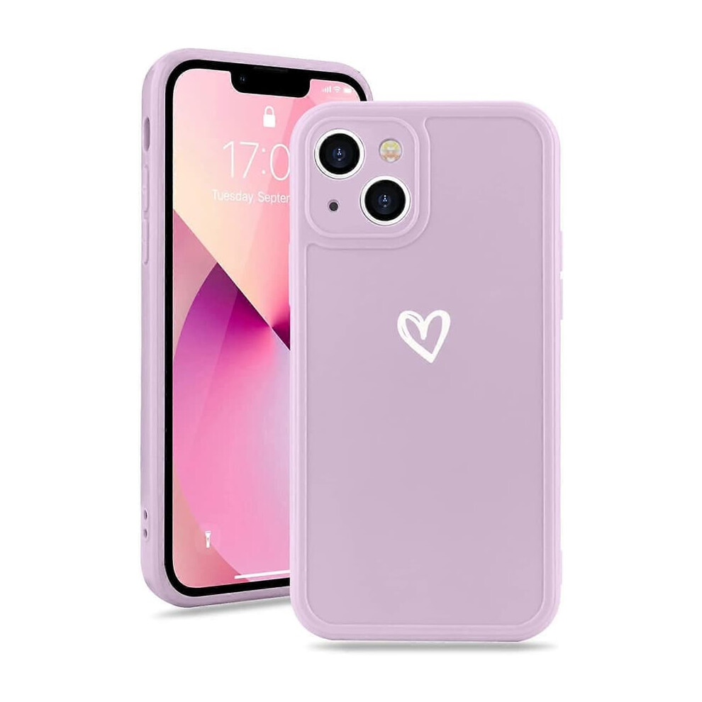 Iphone 13 Case Silicone Shockproof Love Pattern Purple 962125852288