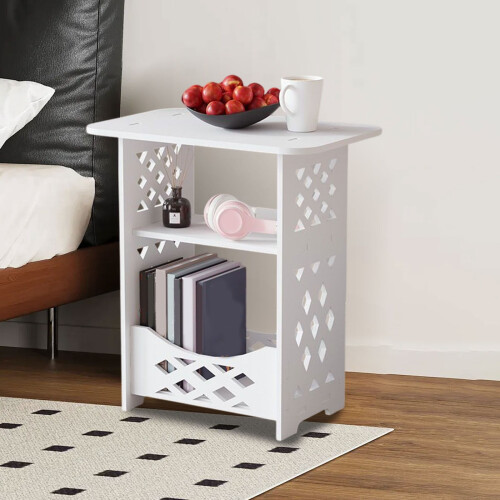 Djunllk nightstand white small bedside table with open 2