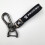 Car-themed leather key ring with silver hardware 1