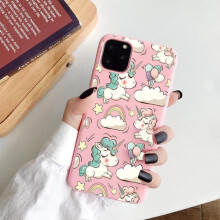 Compatible con iPhone 13 Pro Max Mini funda unicornio rosa globo arcoíris rosa talla única
