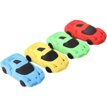 Car-shaped puzzle eraser set for school supplies (4 pcs)