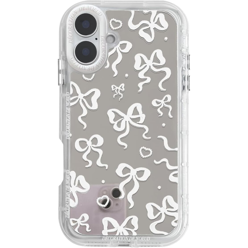 Iphone 16 Case Cute Mirror Bowknot Heart Pattern 962029337980