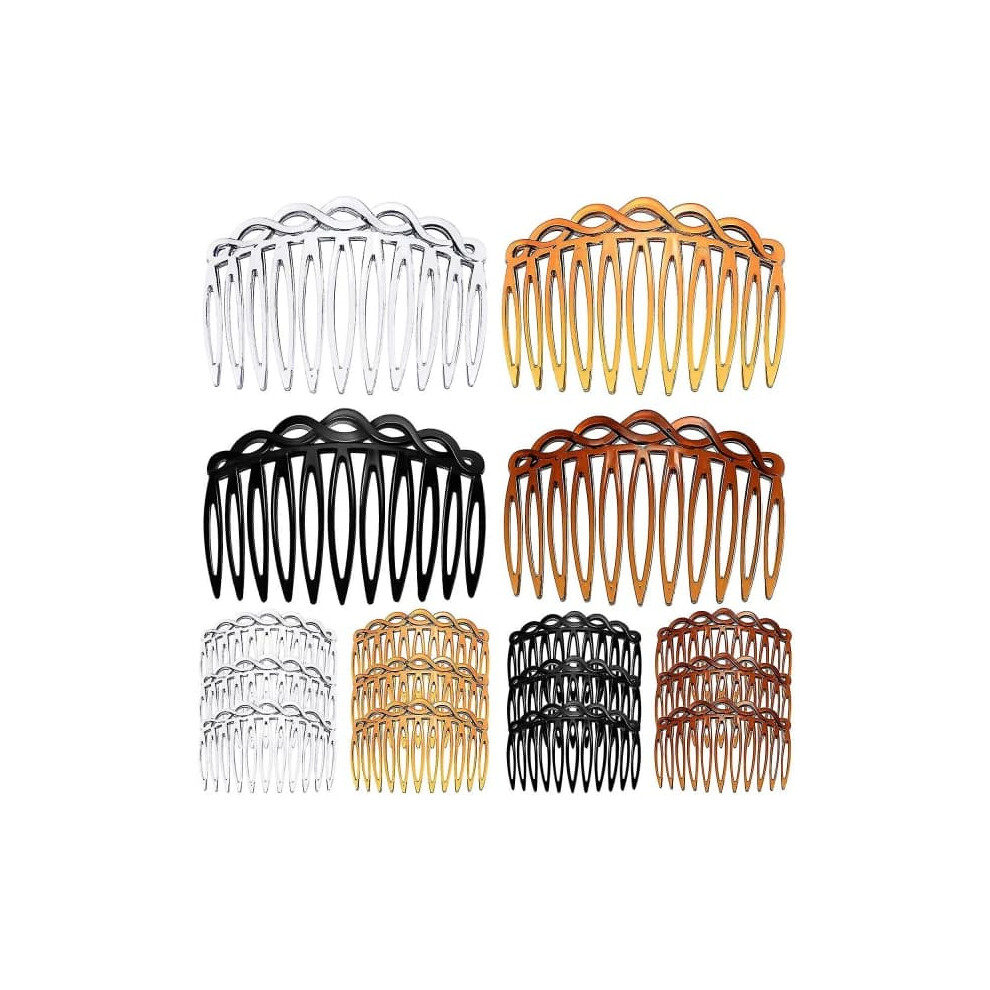 Women's French Twist Hair Combs Plastic Decorative Clip 4 Black/Light/Dark 962029346920