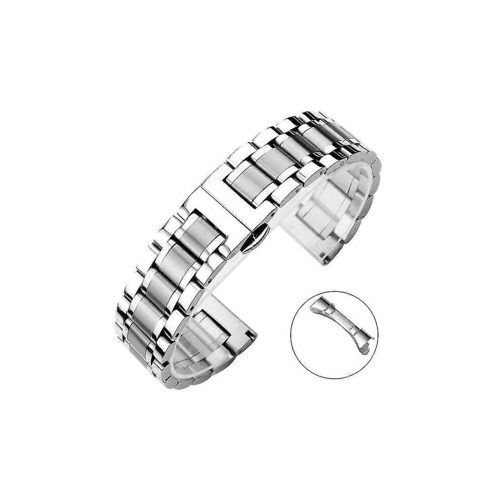 Stainless Steel Watch Strap 22Mm Butterfly Clasp 962125859966