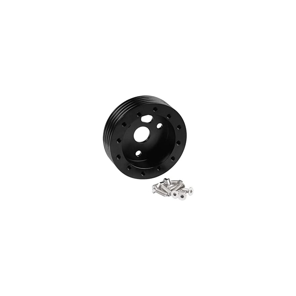 Rulline Steering Wheel Hub Adapter 0.5 Inch 6-To-3 Hole Black 962125860405