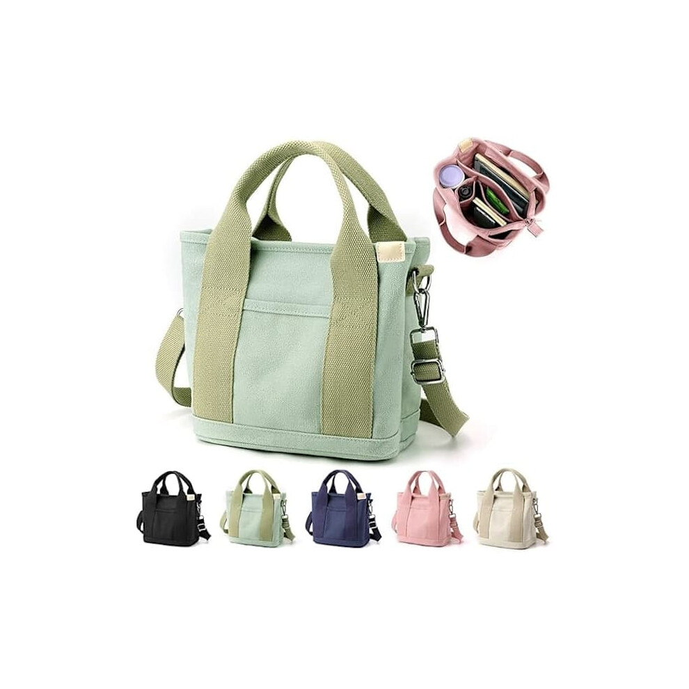 Handmade Canvas Shoulder Bag Green Small 962125860139