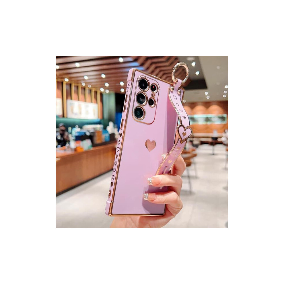 Love Heart Plating Case For Samsung Galaxy S23 Ultra Purple 962125853452