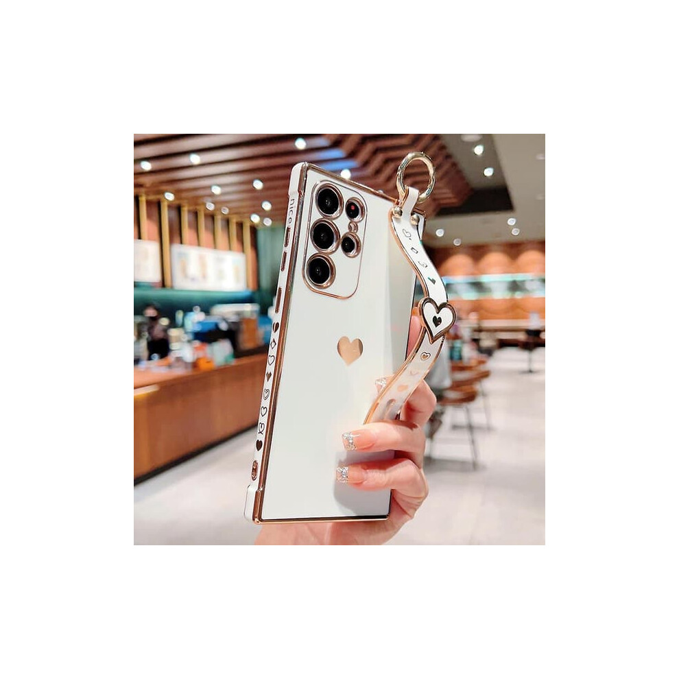 Love Heart Plating Case For Samsung Galaxy S23 Ultra White 962125853445
