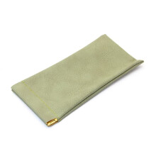 Glasses case faux leather soft thin green
