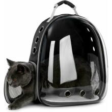 Pet Backpack for Dogs and Cats Black Breathable Capsule