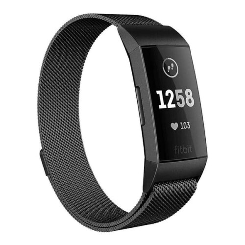 SKALO Milanese Loop pro Fitbit Charge3/4, černý 1