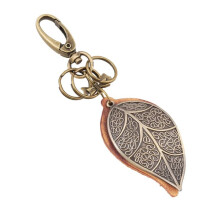 Steampunk leaf keychain