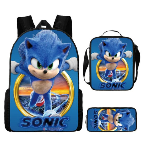 Sonic rygsæksæt til folkeskoleelever, 3 dele