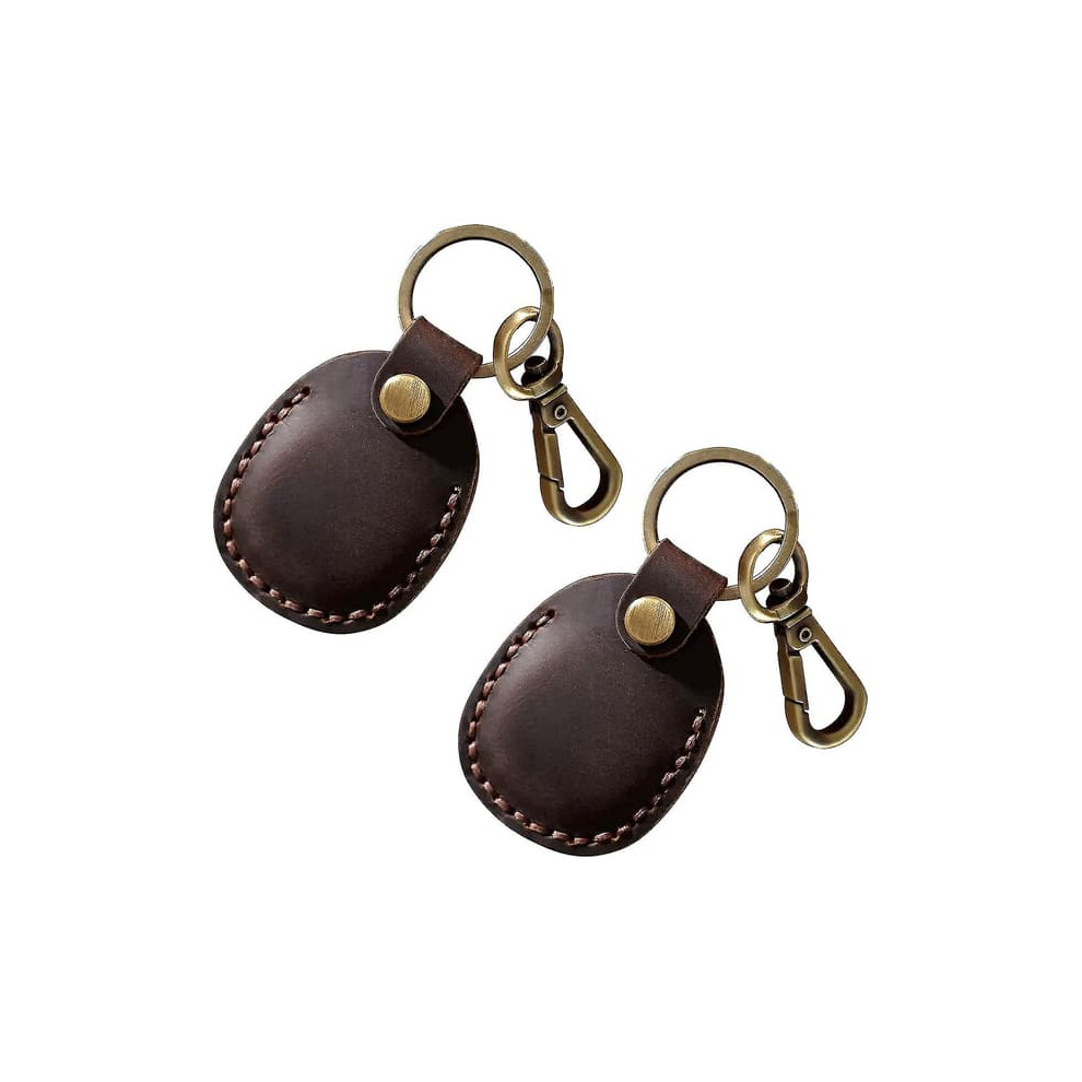 Pu Leather Airtag Keychain Holder Coffee 900223987440