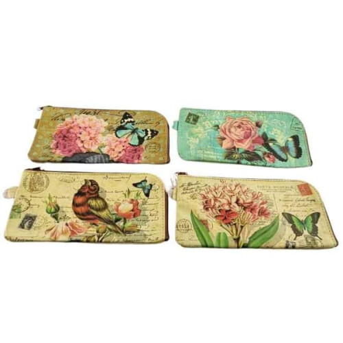 Astuccio con cerniera e motivo a rose 1