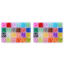 960Pcs Crackle Glass Beads 8mm Crystal Beads Glass Round Beads Gemstone Beads Bracelet Beads Loose Spacer Beads