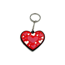 Keychain cute colorful heart design red pink