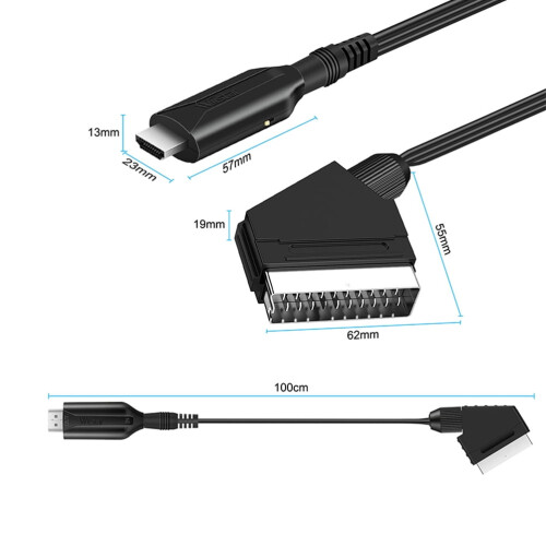 SCART to Video Audio Adapter 1080P 1