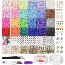 Clay Beads for Bracelets Flat Round 24 Colors 6000 pcs
